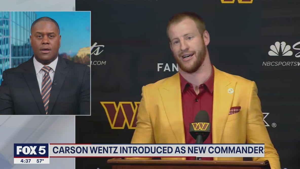 Carson Wentz introduced as Washington Commanders' new quarterback